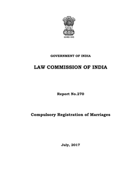 Compulsory Registration of Marriages