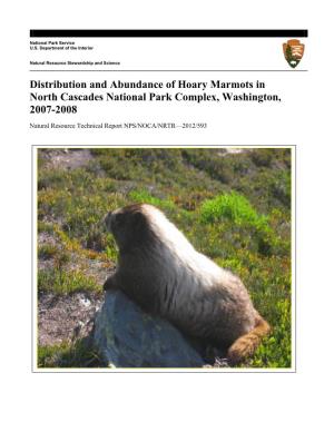 Distribution and Abundance of Hoary Marmots in North Cascades National Park Complex, Washington, 2007-2008