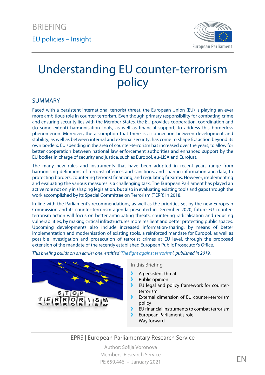 Understanding EU Counter-Terrorism Policy