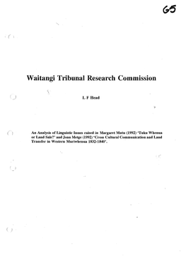 Waitangi Tribunal Research Commission