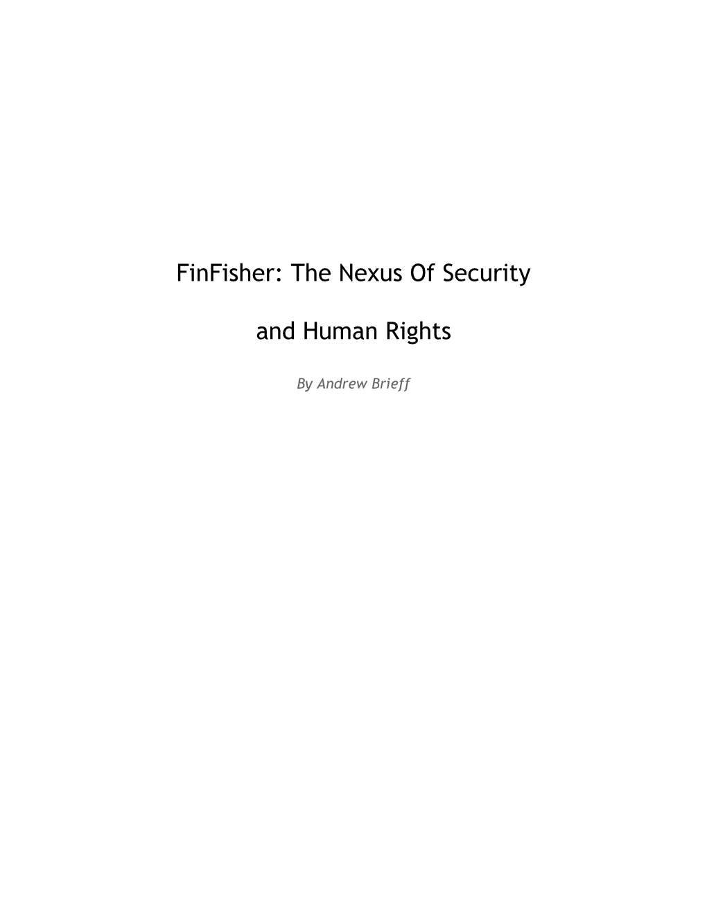 Finfisher: the Nexus of Security