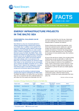 Energy Infrastructure Projects in the Baltic Sea
