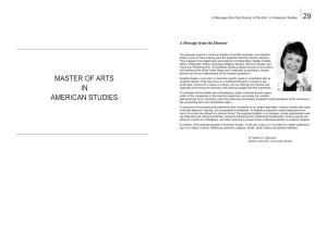 Master of Arts in American Studies