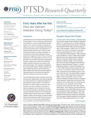 Forty Years After the War: How Are Vietnam Veterans Doing Today?