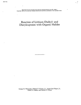 Reaction of Lithium Dialkyl'and Diarylcuprates with Organic Halides