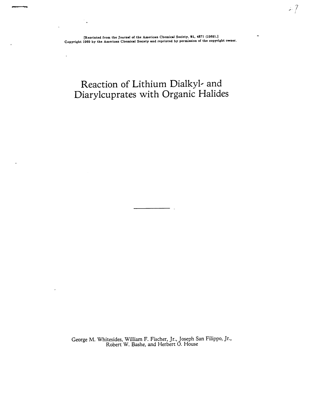 Reaction of Lithium Dialkyl'and Diarylcuprates with Organic Halides