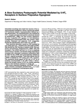 A Slow Excitatory Postsynaptic Potential Mediated by 5-HT, Receptors in Nucleus Prepositus Hypoglossi