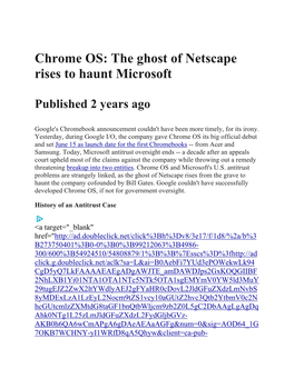 Chrome OS: the Ghost of Netscape Rises to Haunt Microsoft