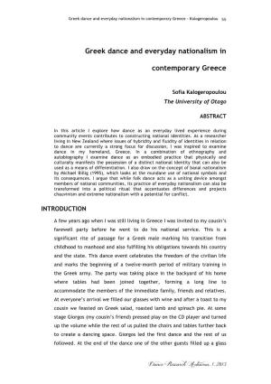 Greek Dance and Everyday Nationalism in Contemporary Greece - Kalogeropoulou 55