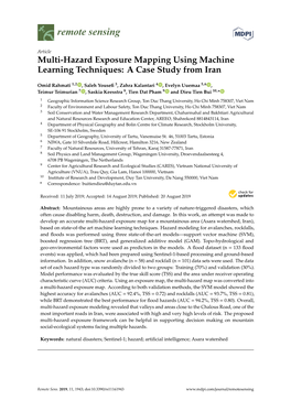 Multi-Hazard Exposure Mapping Using Machine Learning Techniques: a Case Study from Iran