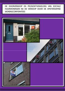 Ontwikkeling Van Sociale Huurwoningen Na De Verkoop Door De Amsterdamse Woningcorporaties