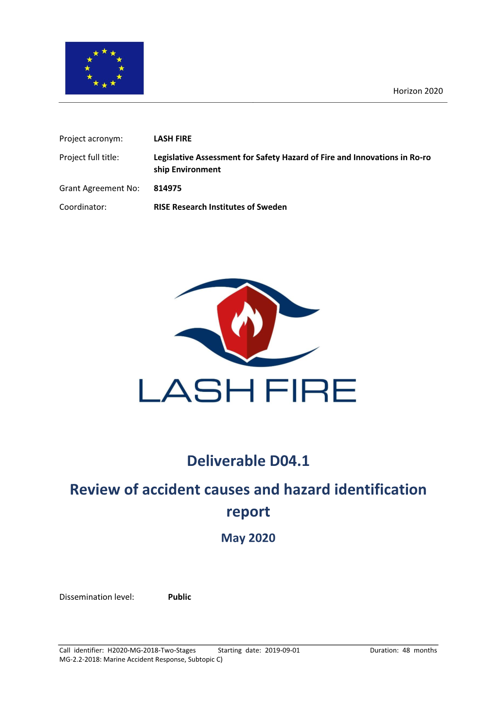 Deliverable D04.1 Review of Accident Causes and Hazard Identification Report May 2020