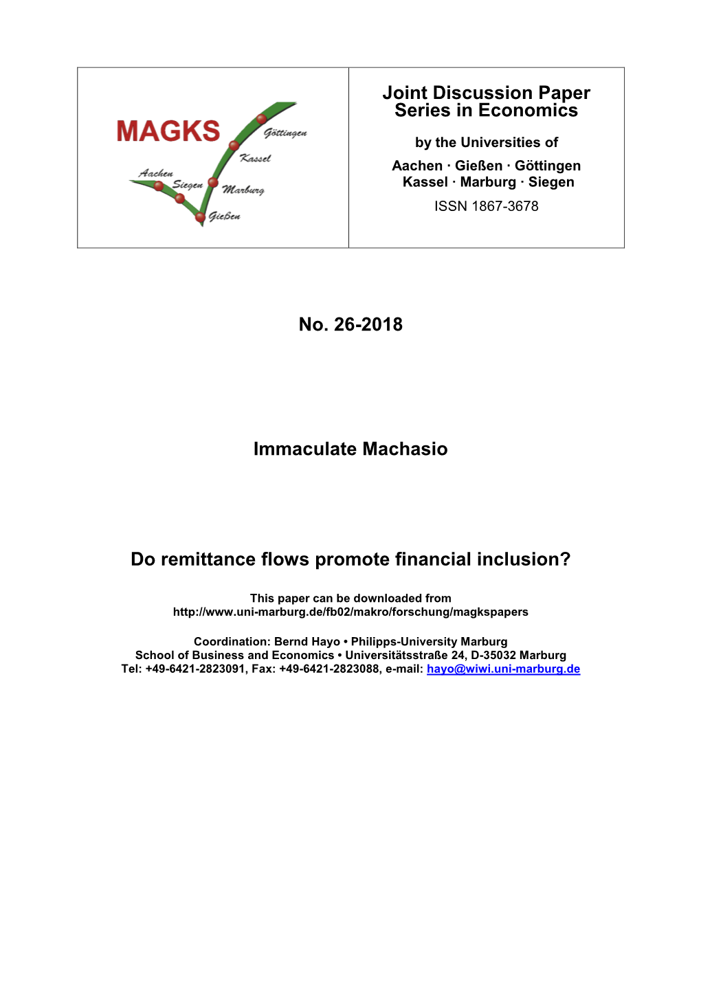 Do Remittance Flows Promote Financial Inclusion?