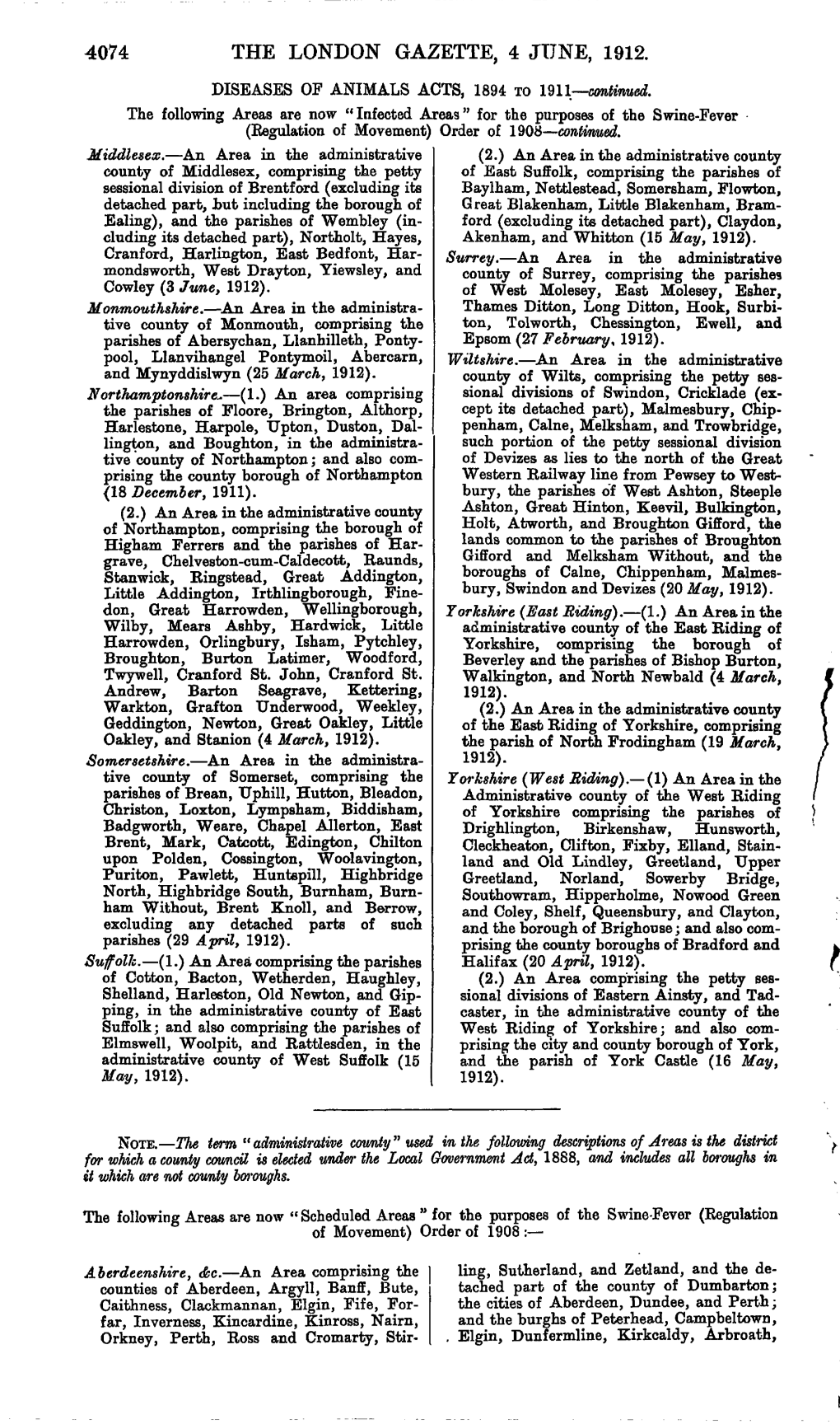 The London Gazette, 4 June, 1912