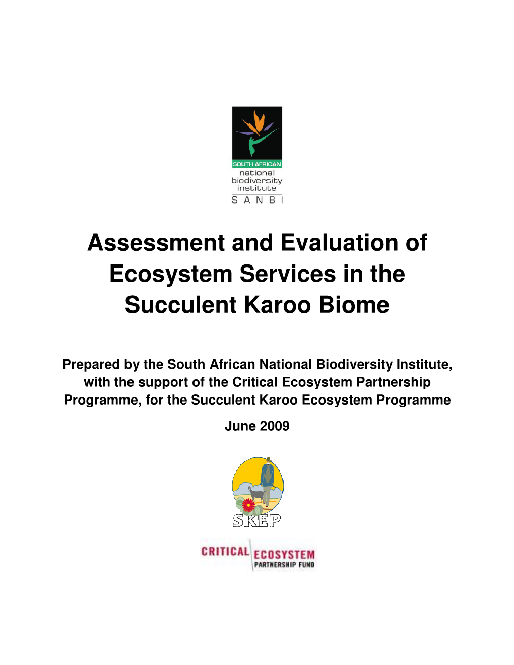 Assessment and Eva Ecosystem Service Succulent Karoo