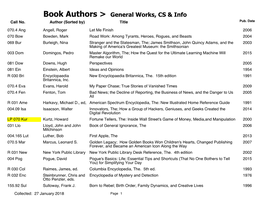 Book Authors &gt; General Works, CS & Info