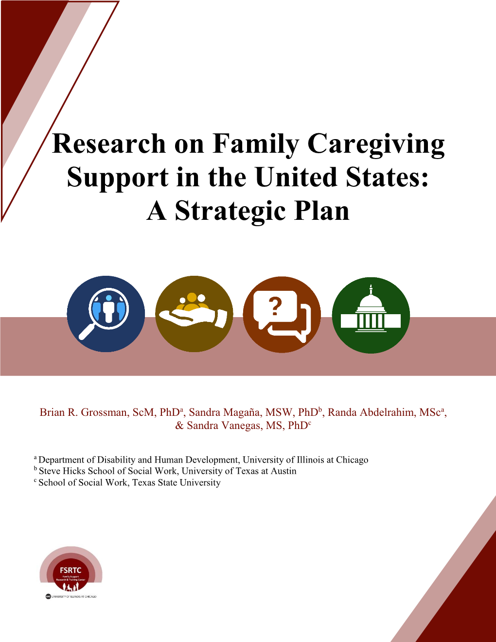 Research on Family Caregiving Support in the United States: a Strategic Plan