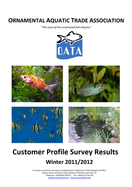 Customer Profile Survey Results Winter 2011/2012