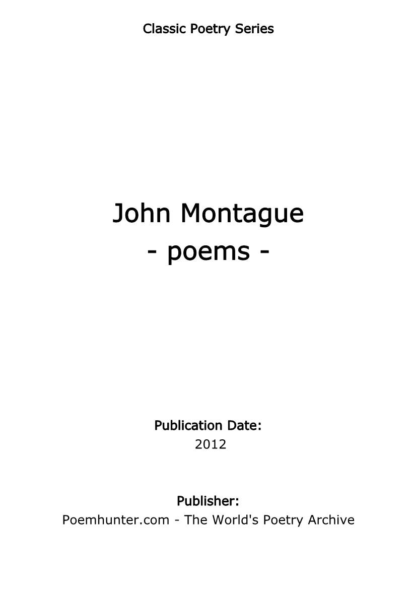John Montague - Poems