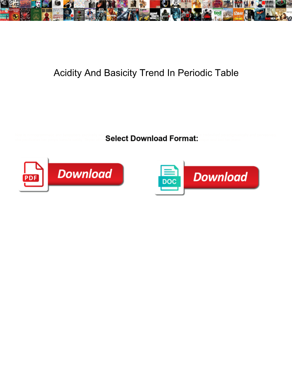 Acidity and Basicity Trend in Periodic Table