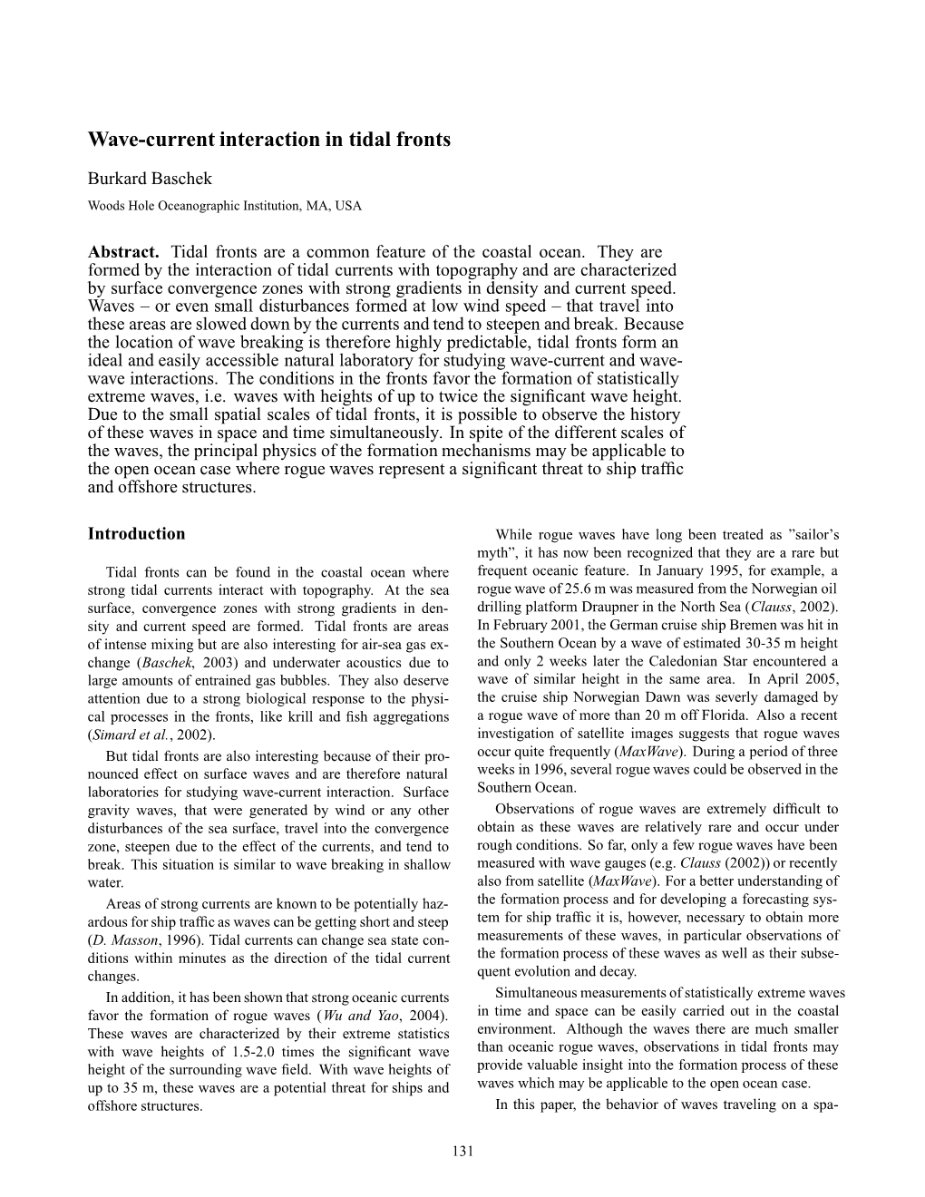 Wave-Current Interaction in Tidal Fronts