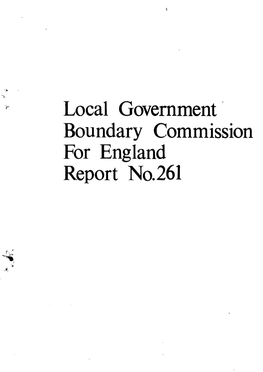 Local Government Boundary Commission for England Report No.261 LOCAL GOVERNMENT