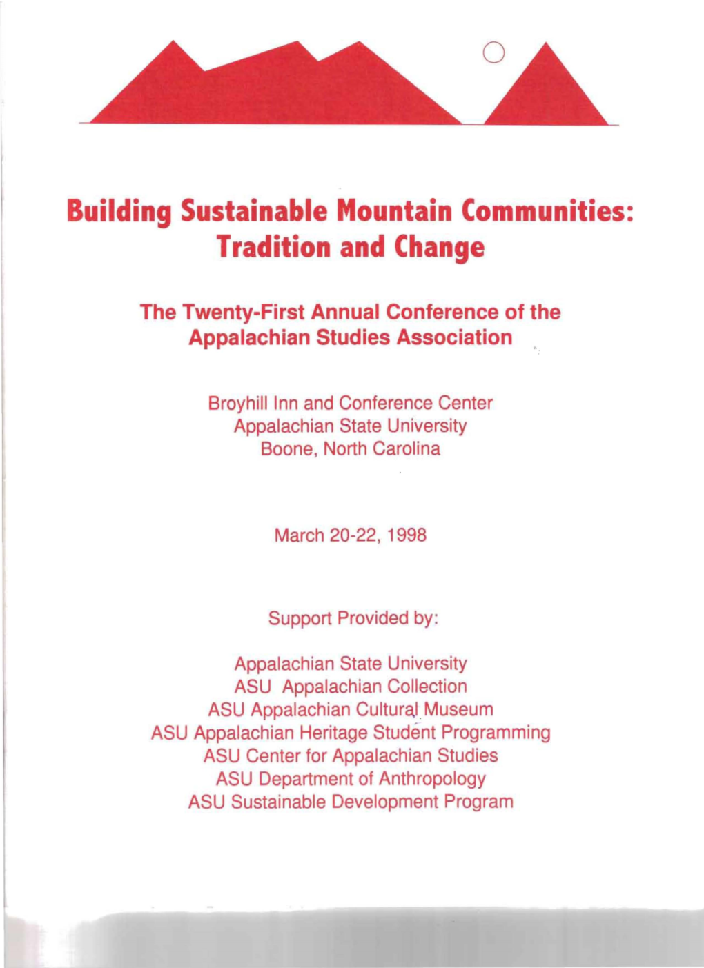 Build- G Sustainable Mountain Communities: Tradition and Change