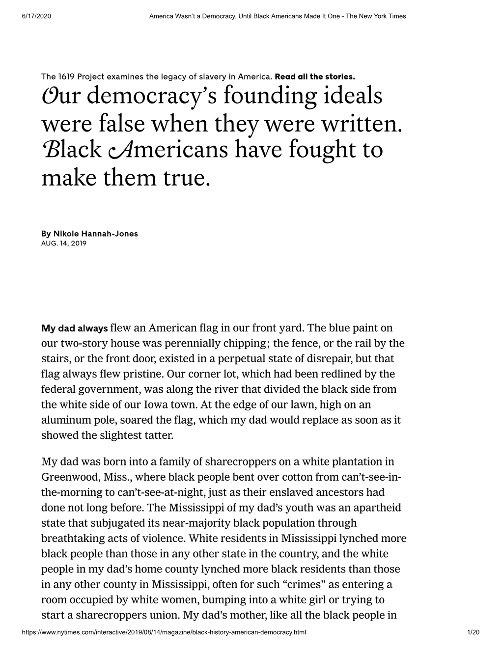 Ur Democracy's Founding Ideals Were False When They Were Written. Lack