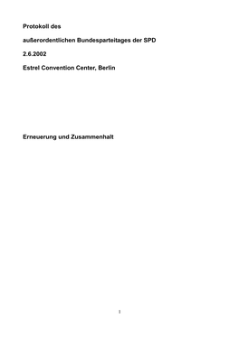Protokoll Des Außerordentlichen Bundesparteitages Der SPD 2.6
