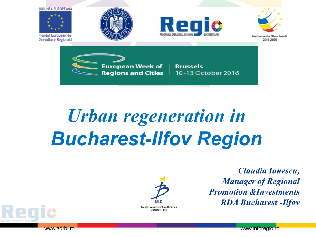 Urban Regeneration in Bucharest-Ilfov Region