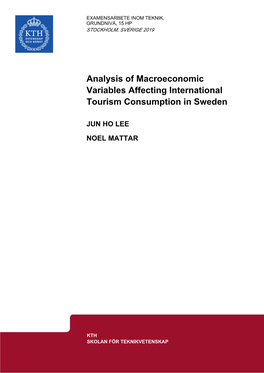 Analysis of Macroeconomic Variables Affecting International Tourism Consumption in Sweden