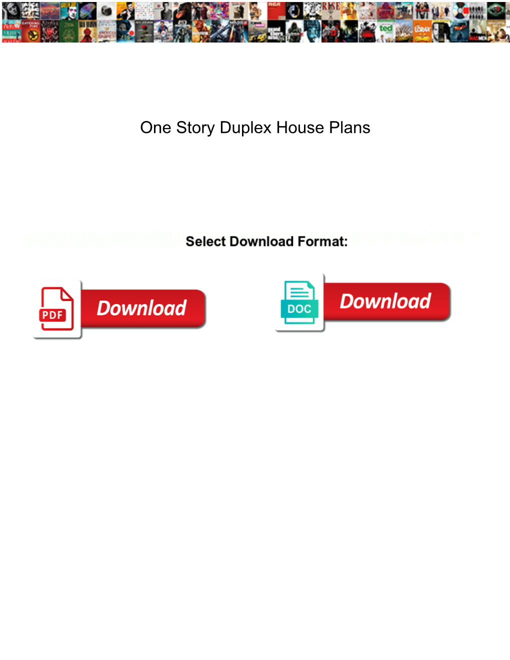 One Story Duplex House Plans