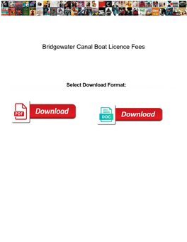 Bridgewater Canal Boat Licence Fees