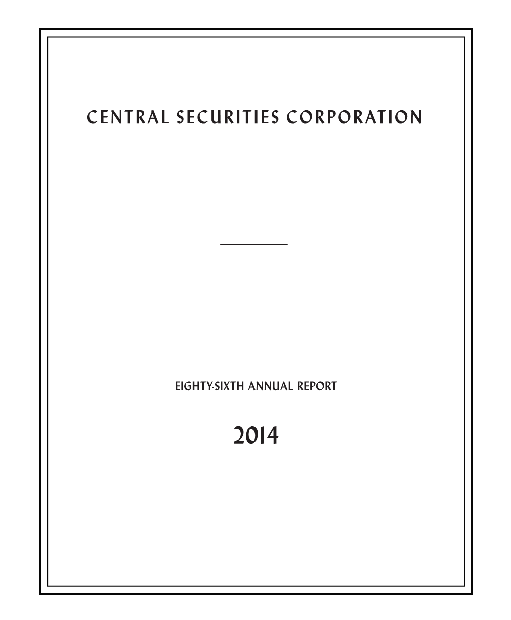 December 31, 2014 Annual Report