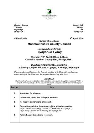 Monmouthshire County Council Cyngor Sir Fynwy
