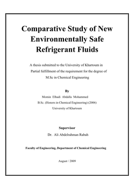 Comparative Study of New Environmentally Safe Refrigerant Fluids