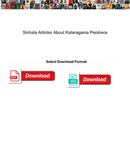 Sinhala Articles About Kataragama Perahera