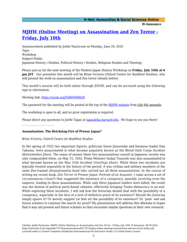 On Assassination and Zen Terror - Friday, July 10Th