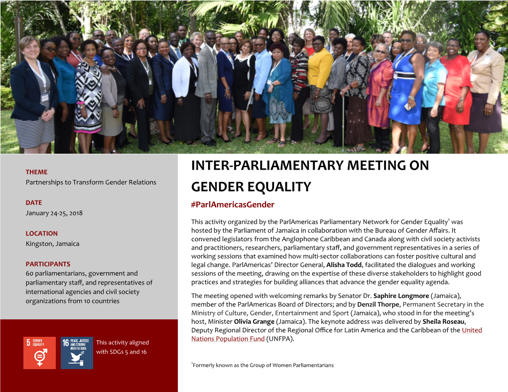 Inter-Parliamentary Meeting on Gender Equality