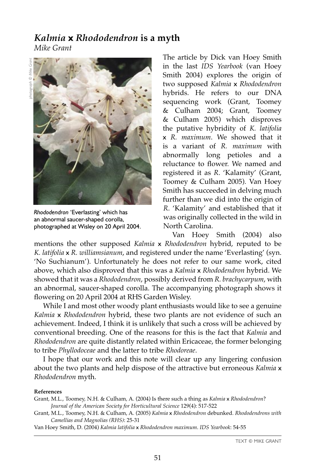 Kalmia X Rhododendron Is a Myth