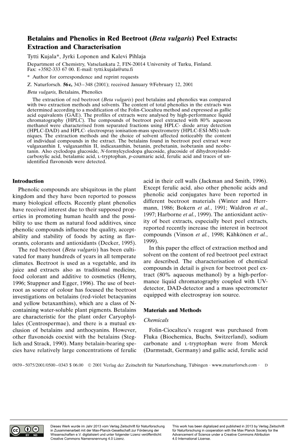 Betalains and Phenolics in Red Beetroot (Beta Vulgaris) Peel Extracts