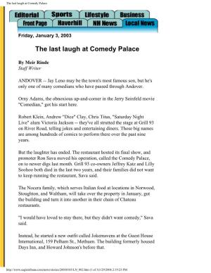 The Last Laugh at Comedy Palace