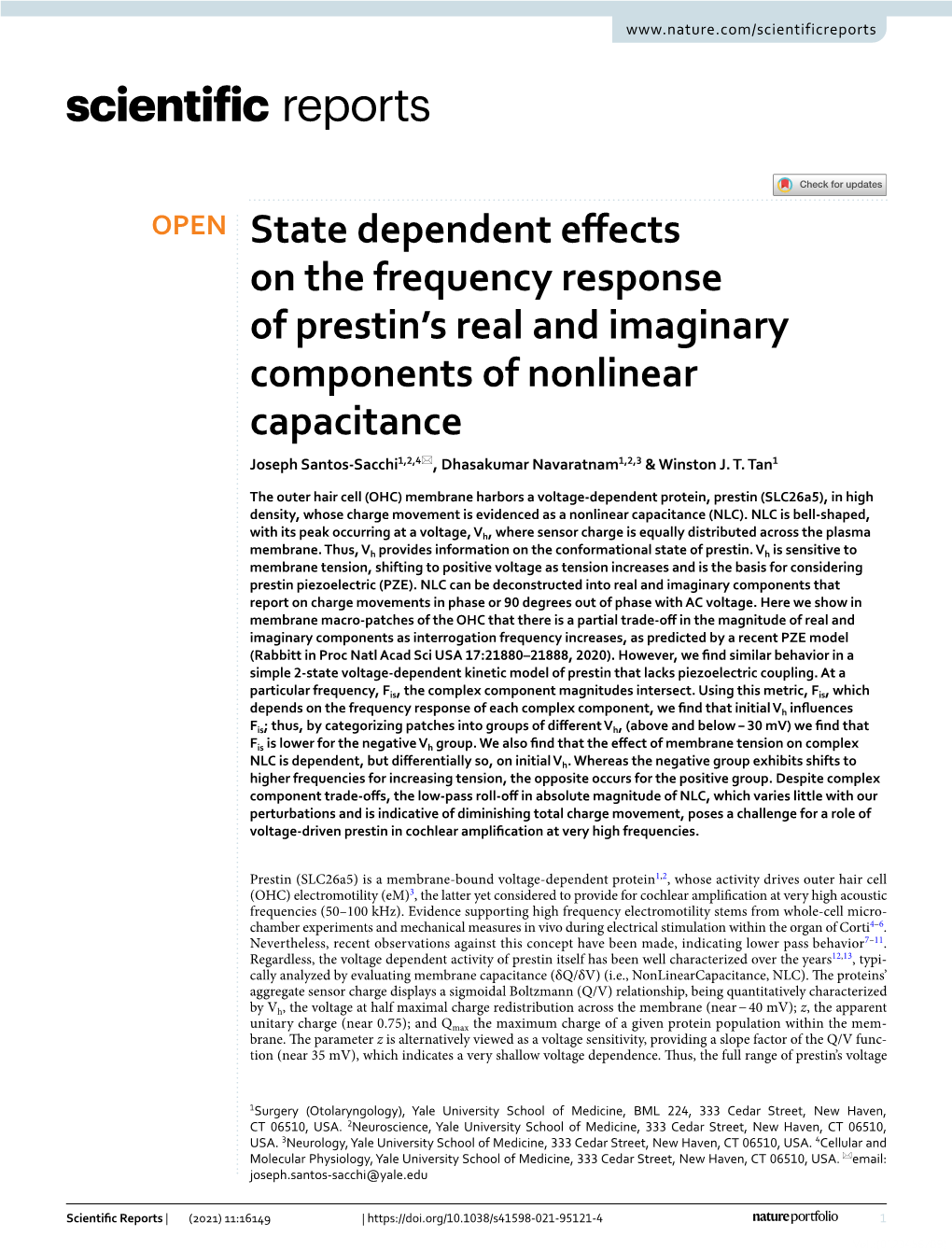 State Dependent Effects on the Frequency Response of Prestin's Real