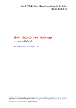 Maqam/Makam - Mode) App by Anastassia Zachariadou