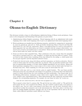 Okuna-To-English Dictionary