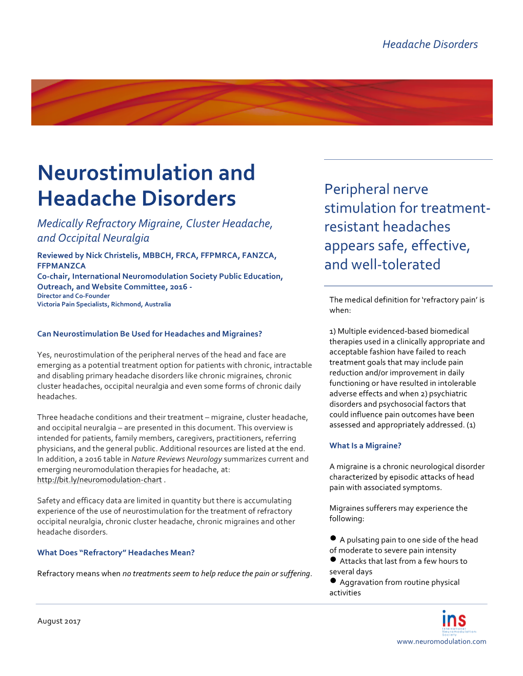 Neurostimulation and Headache Disorders