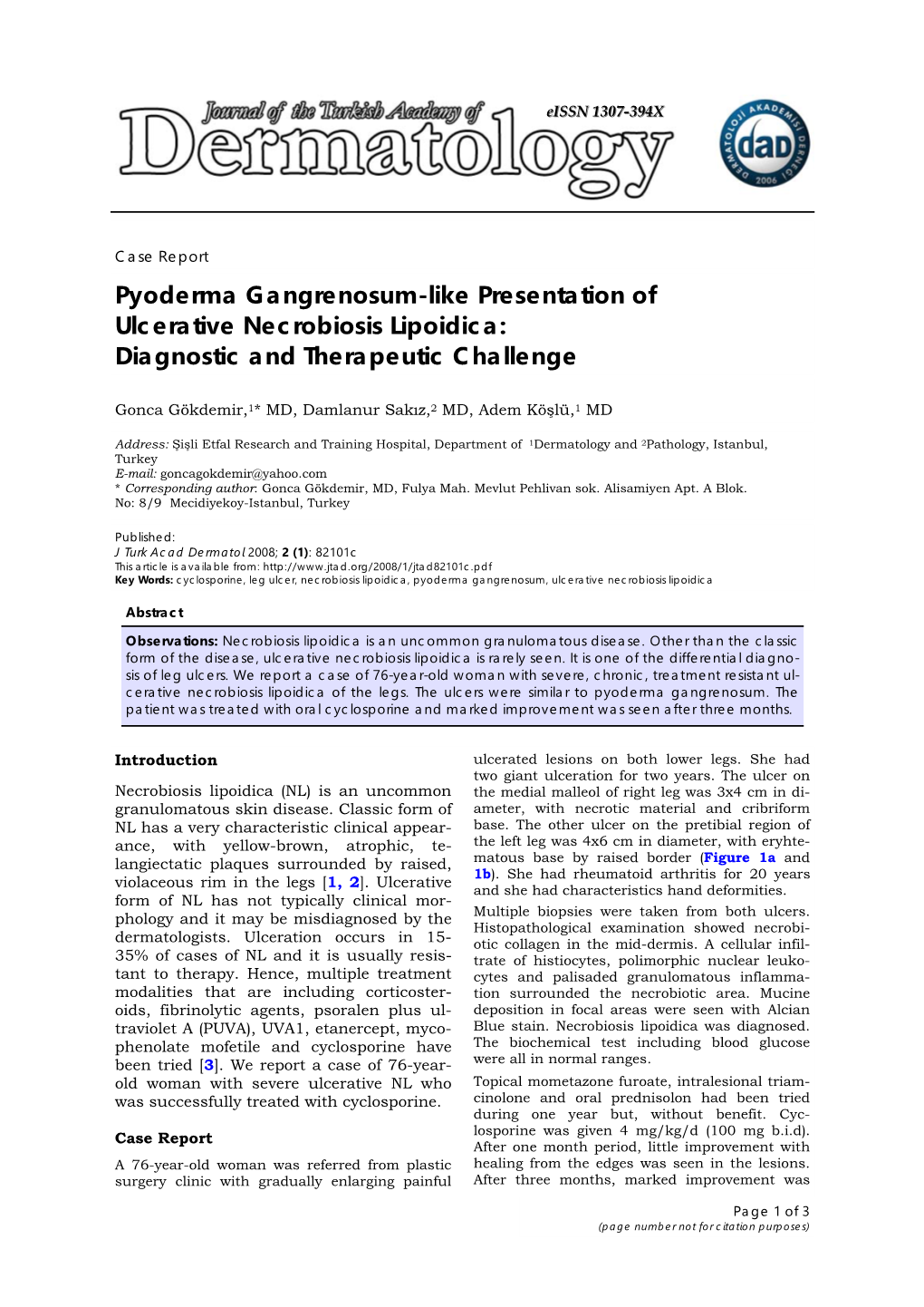 Pyoderma Gangrenosum-Like Presentation of Ulcerative Necrobiosis Lipoidica: Diagnostic and Therapeutic Challenge