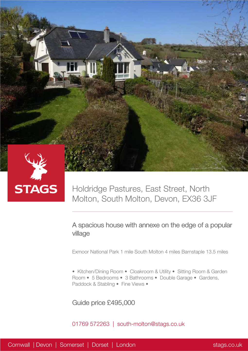 Holdridge Pastures, East Street, North Molton, South Molton, Devon, EX36 3JF