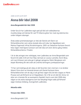 Anna Blir Idol 2008