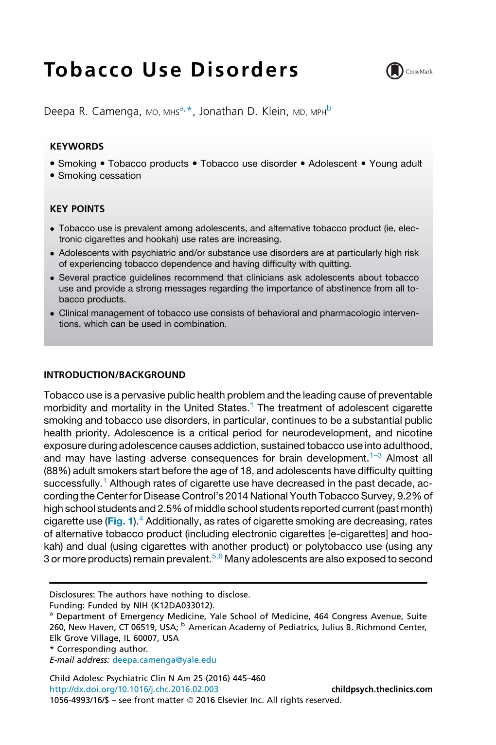 Tobacco Use Disorders